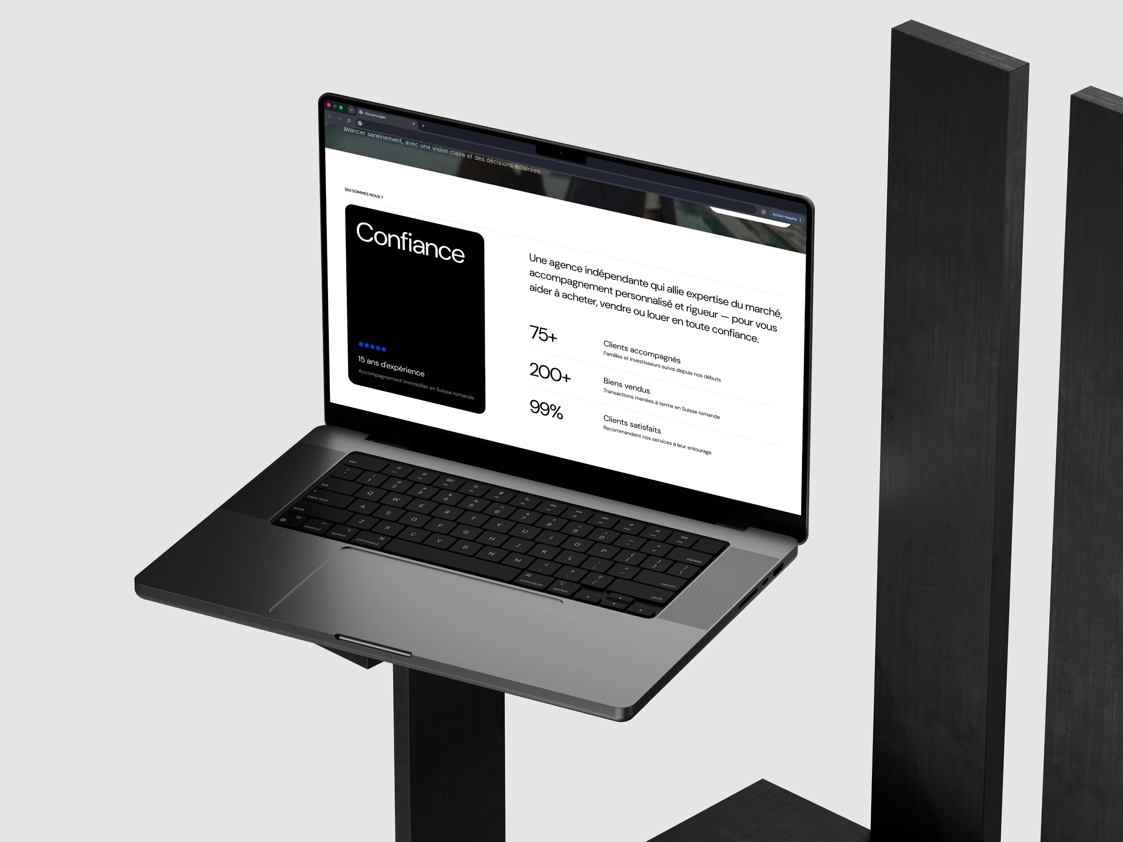 Mockup de la maquette du site web Virel Immobilier