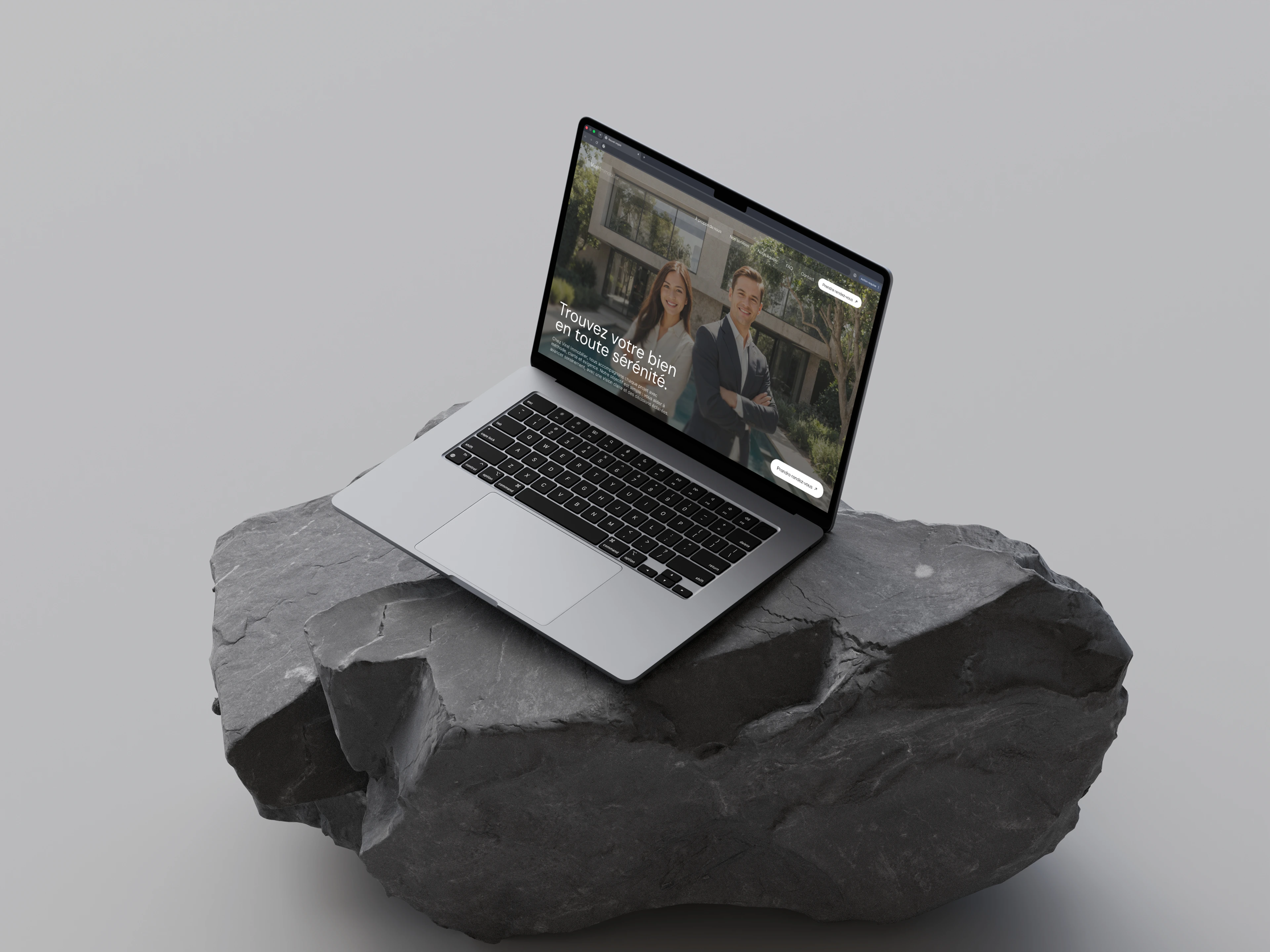 Mockup de la maquette du site web Virel Immobilier