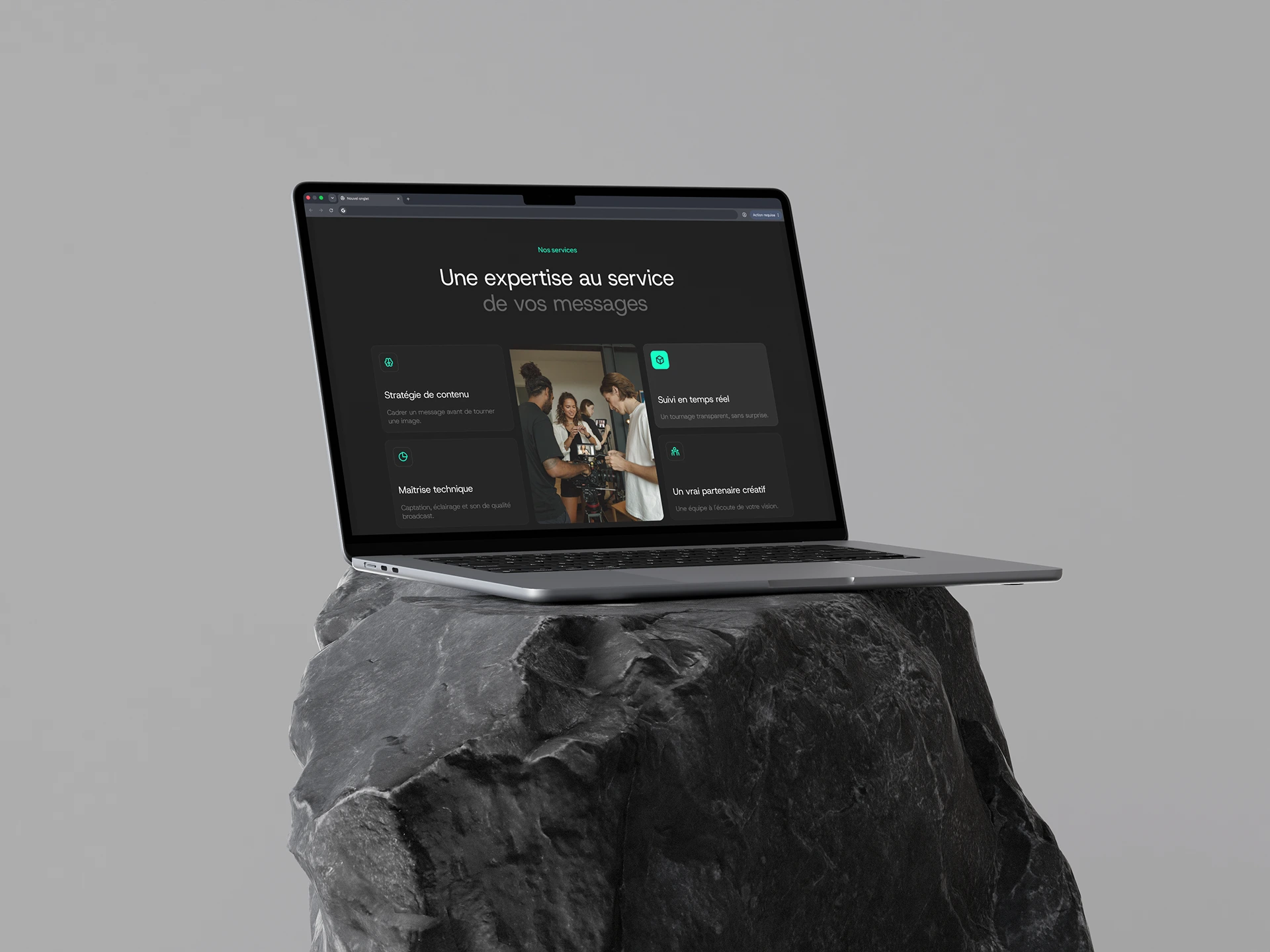 Mockup de la maquette du site web Kadrage