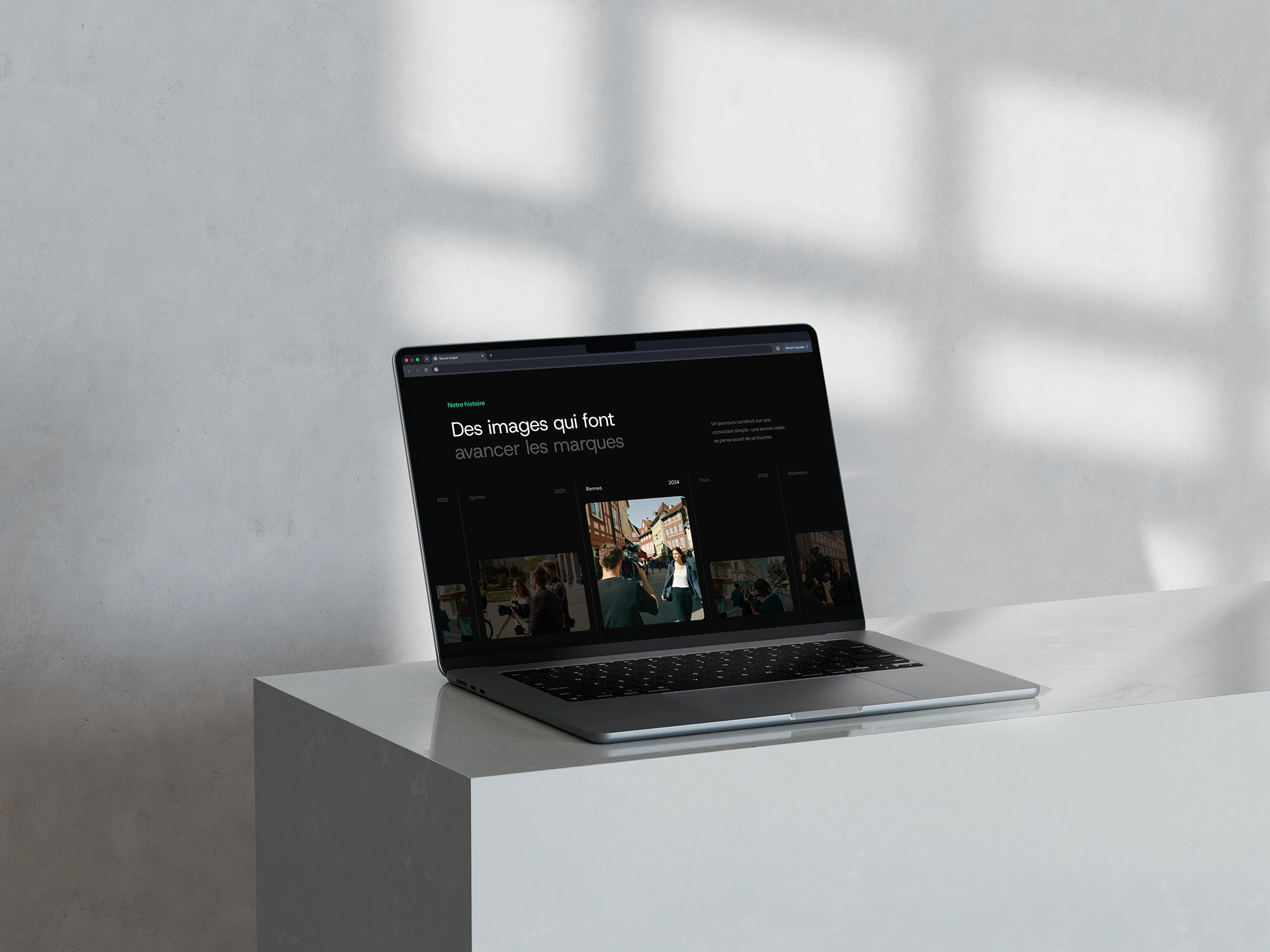 Mockup de la maquette du site web Kadrage