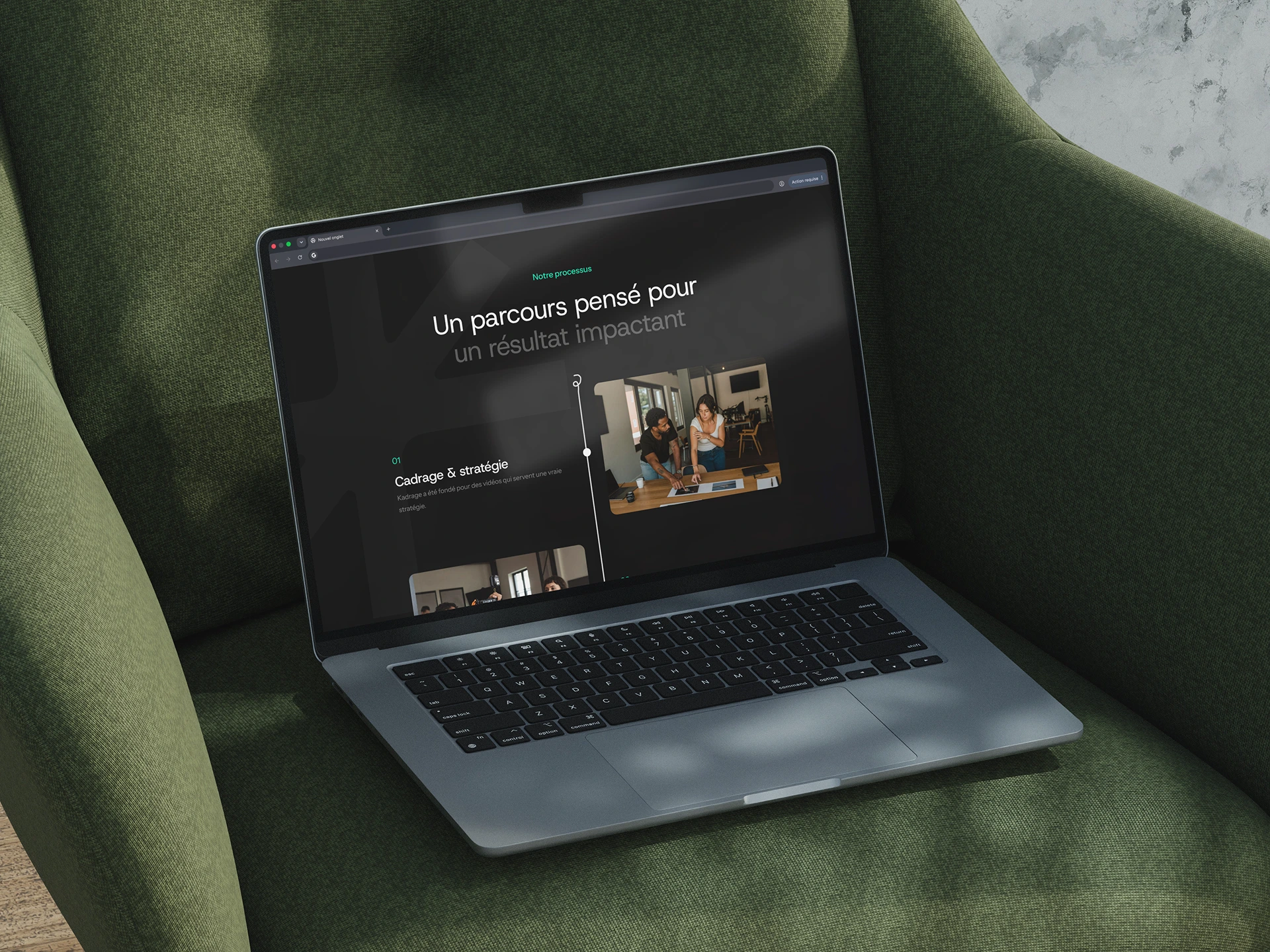 Mockup de la maquette du site web Kadrage