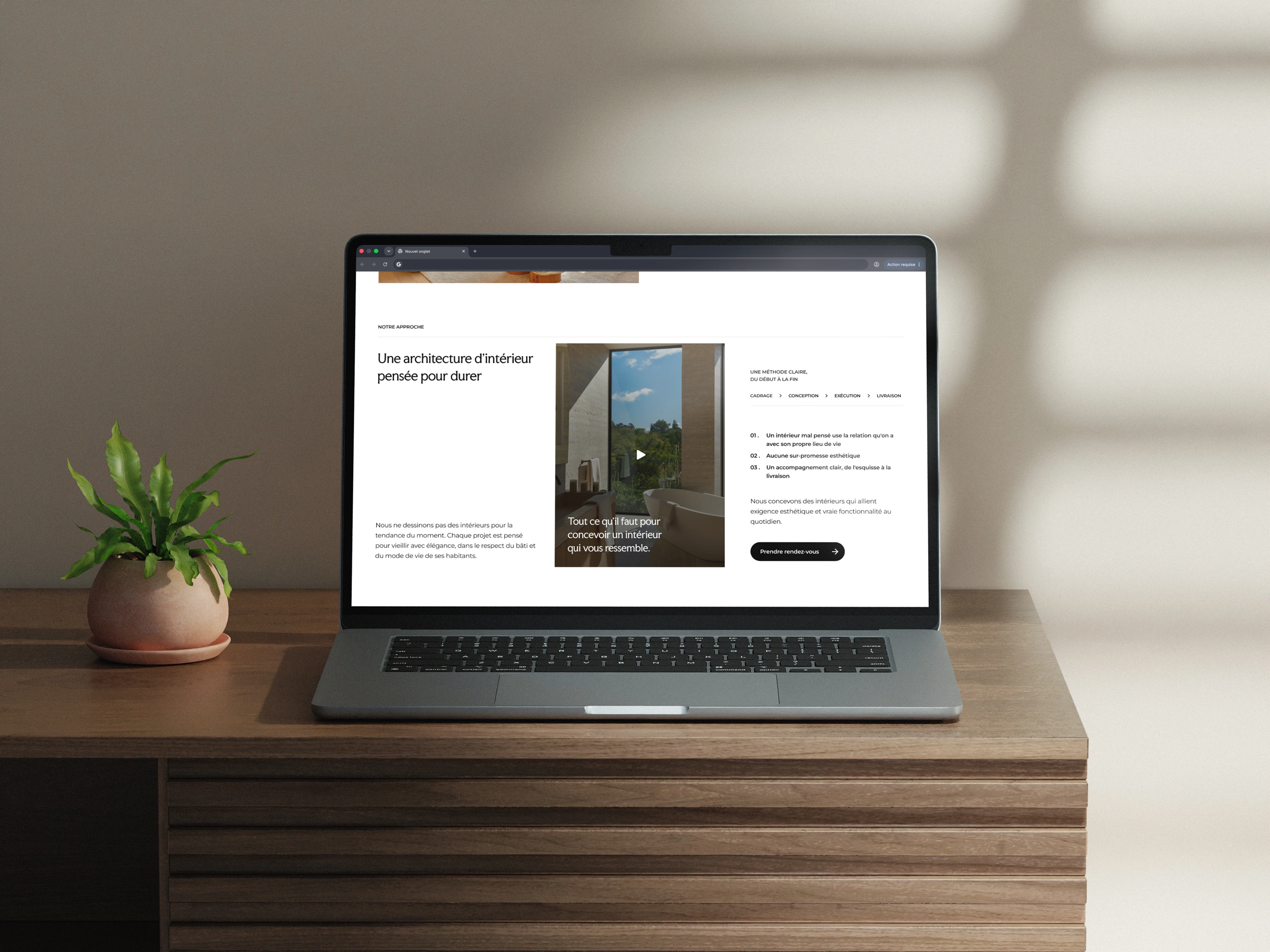Mockup de la maquette du site web Ancrage