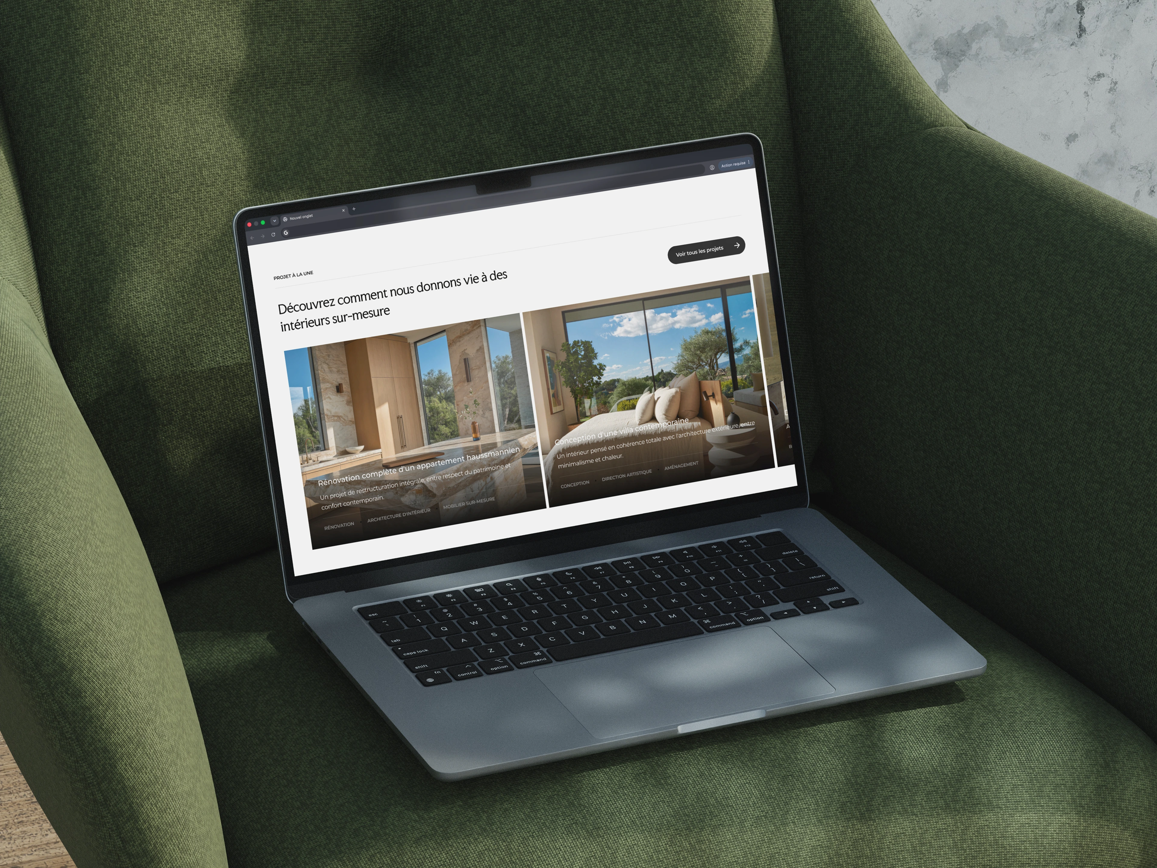 Mockup de la maquette du site web Ancrage