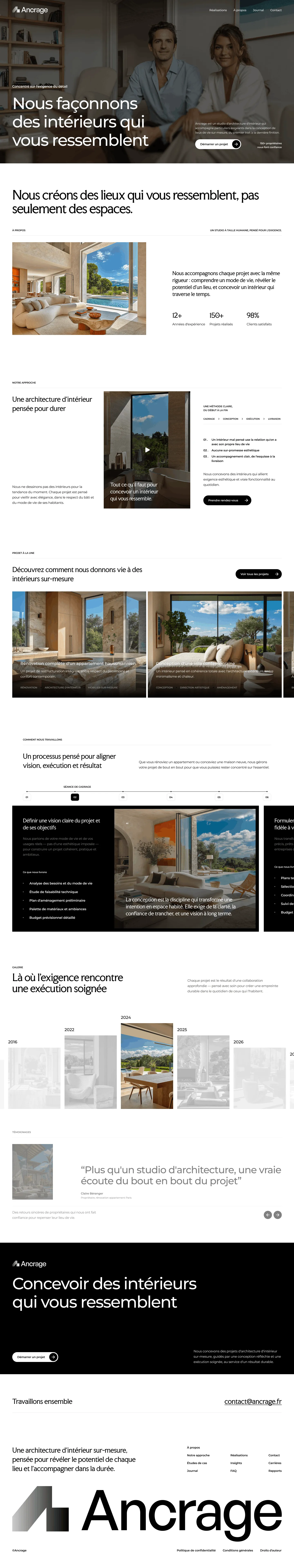 Maquette du site web Ancrage