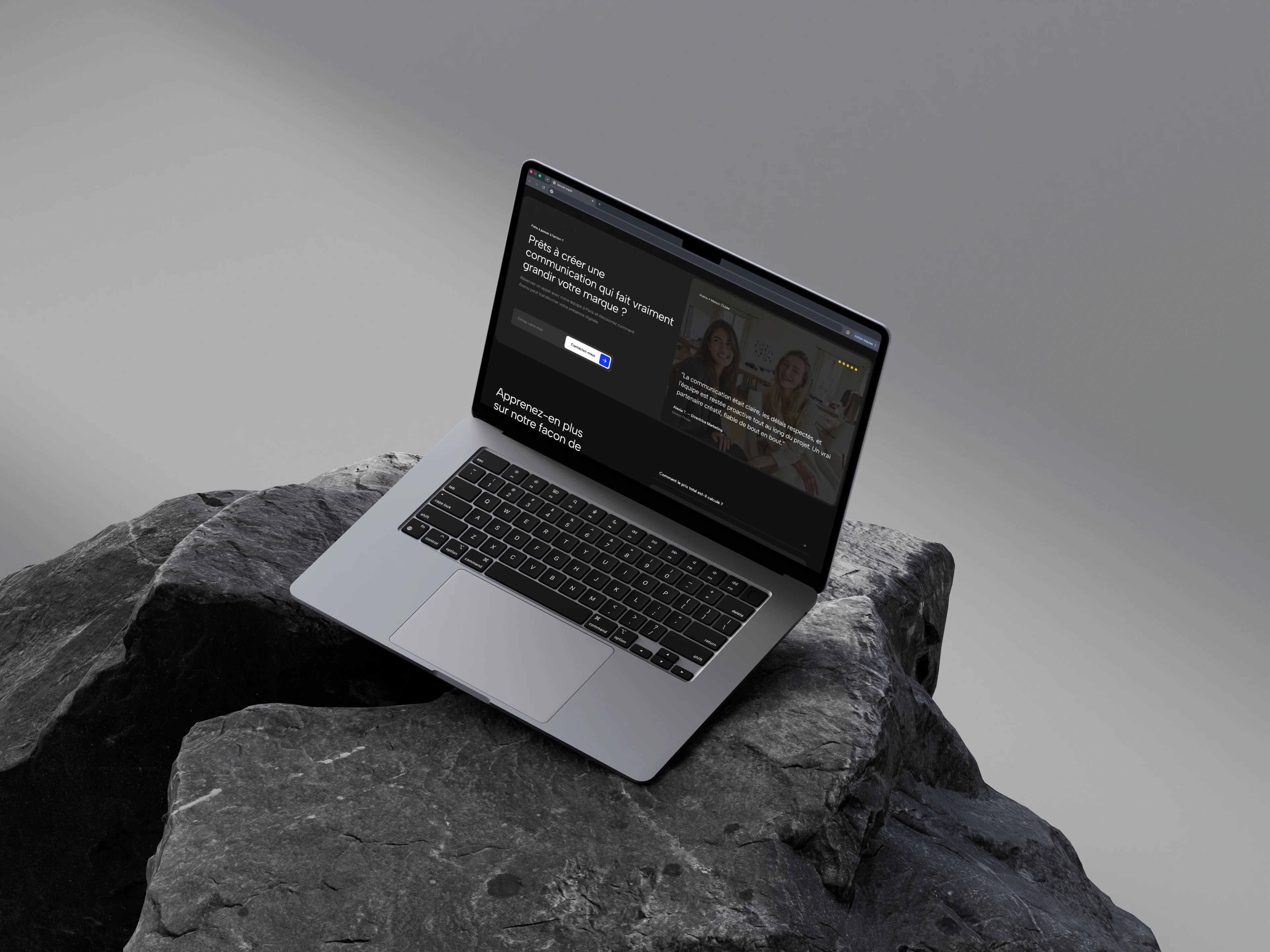 Mockup de la maquette du site web Agence Avenu