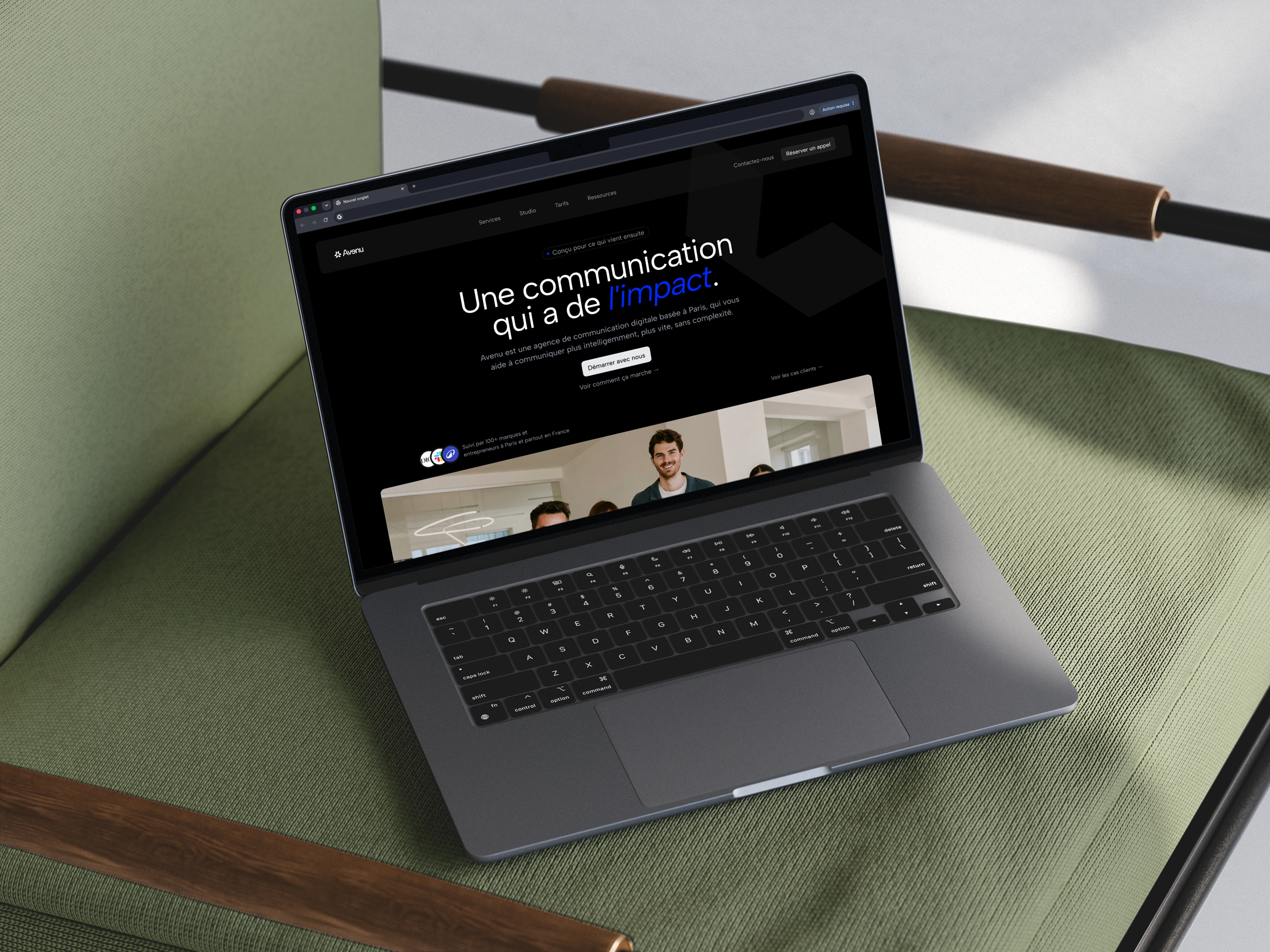 Mockup de la maquette du site web Agence Avenu