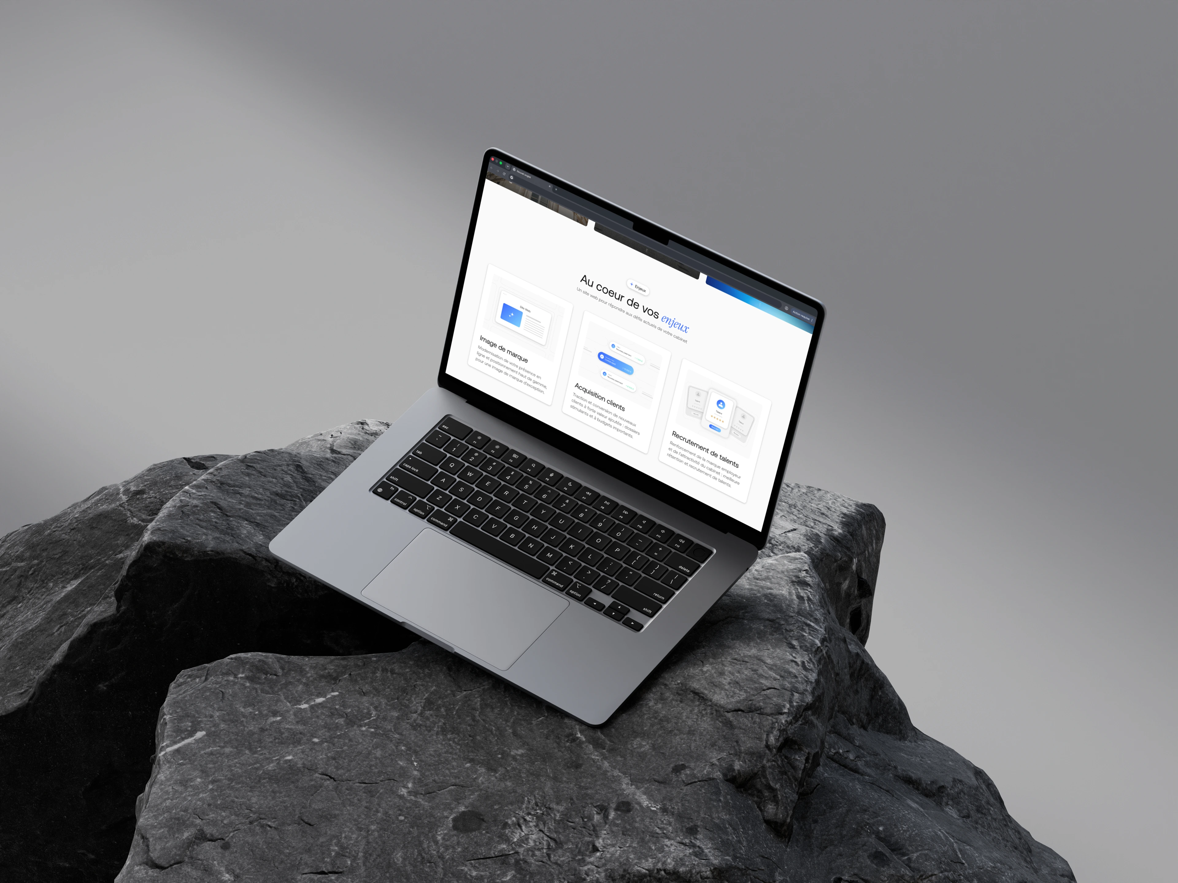 Mock up de la maquette du site web Starly Agency