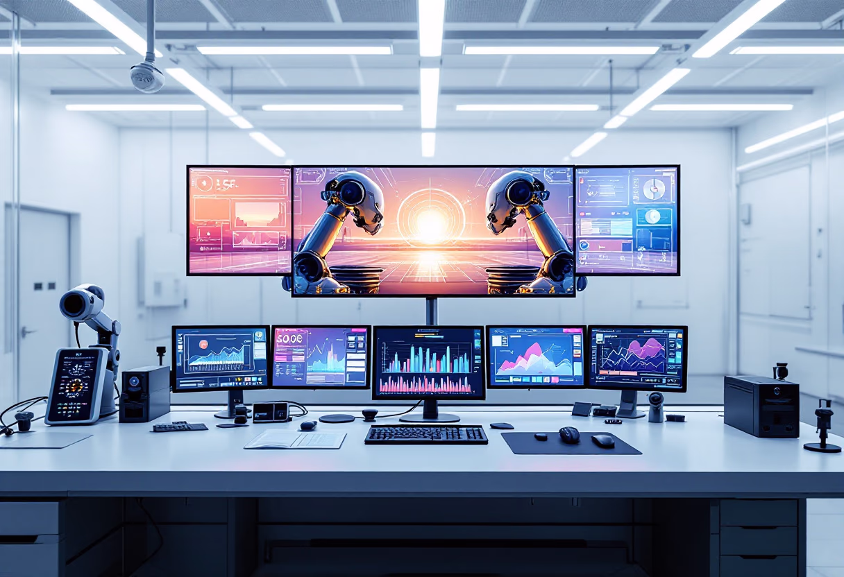 [background image] image of a busy tech company's office space (for a ai education tech company).