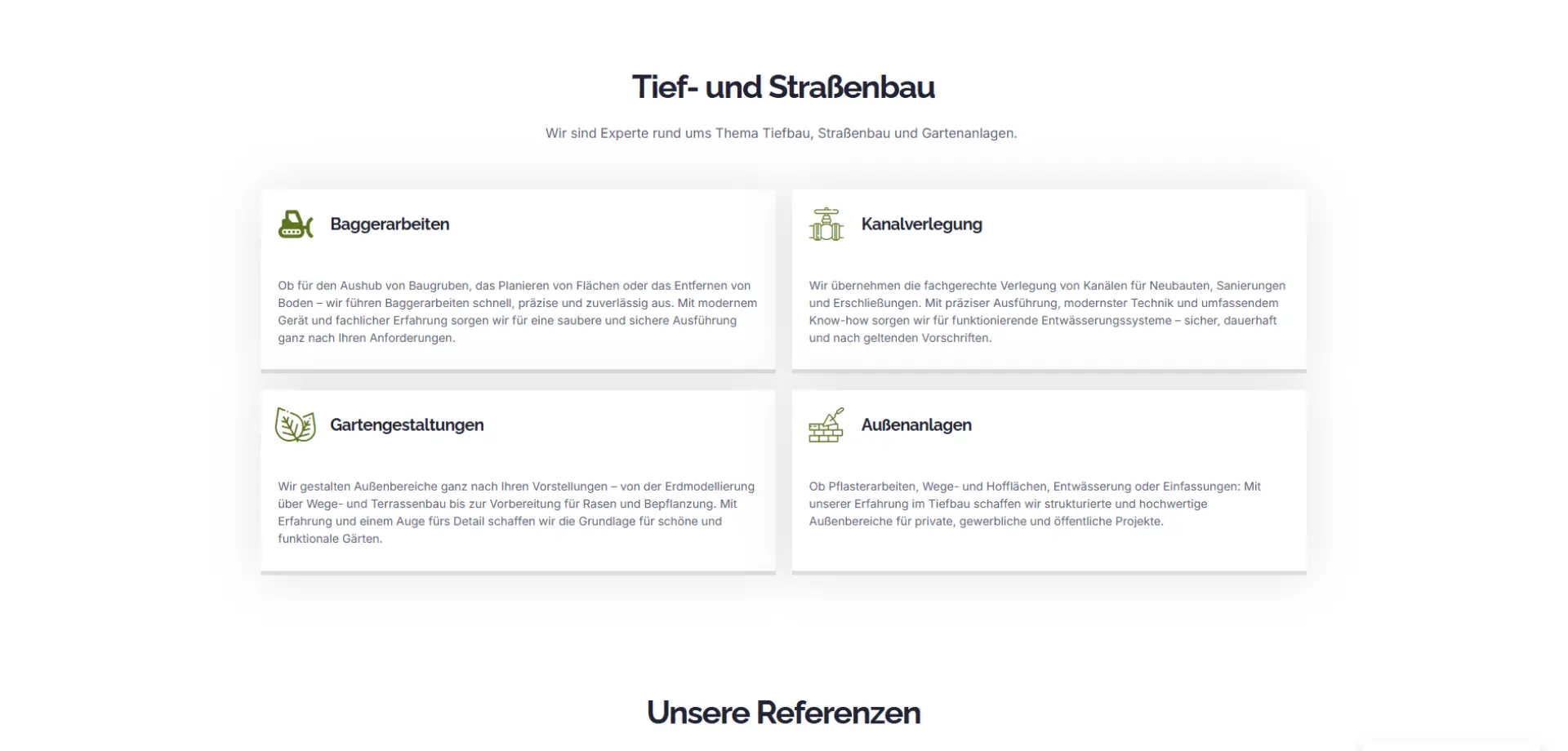 Screenshot der Vogel Bau Website