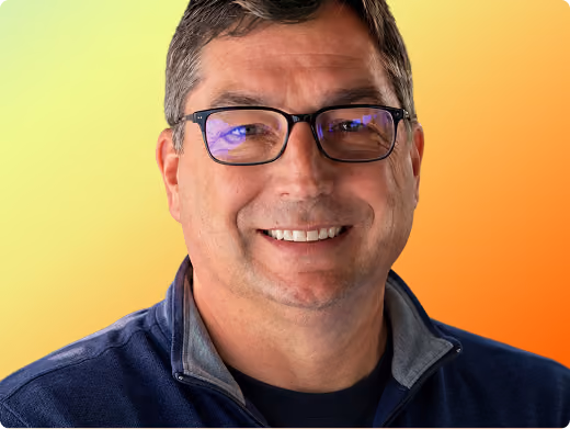 Jeff Hoffman Headshot on orange gradient background