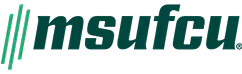 Text logo with three green vertical lines followed by lowercase letters 'msufcu' in dark green.