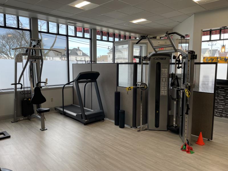 Pulley exercise equipment at the PT&SR Norwood clinic