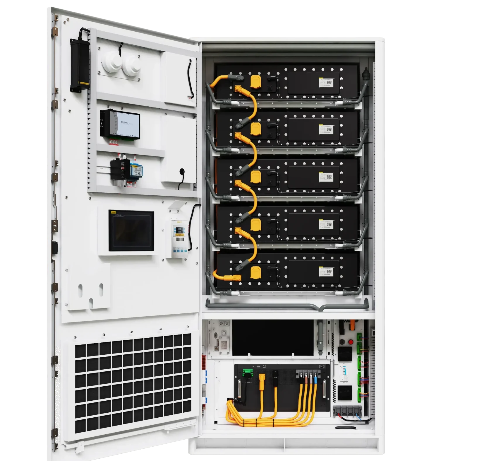 BESS für FTM-Zusatzstromversorgung in Bulgarien: Innenansicht des Galaxy 233L All-in-One-Schranks für SOC-Reservierung und FTM-Dispatch