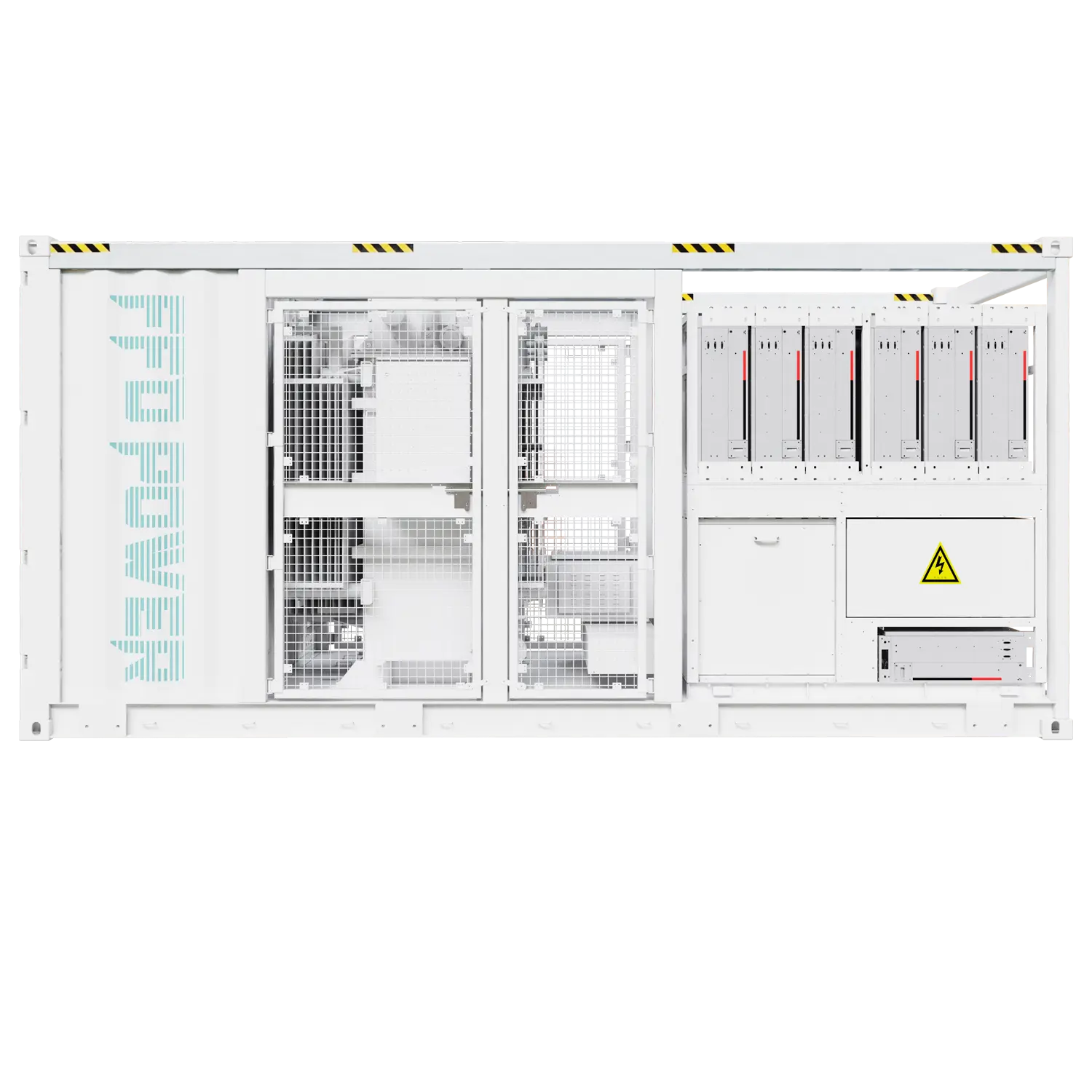 String-Typ-PCS-Container-System, Innenansicht mit PCS-Modulen und Kühlfächern