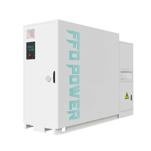Galaxy 836L Batterieschrank in perspektivischer Ansicht mit Bedienpanel, Not-Aus-Schalter und Lüftungsgitter