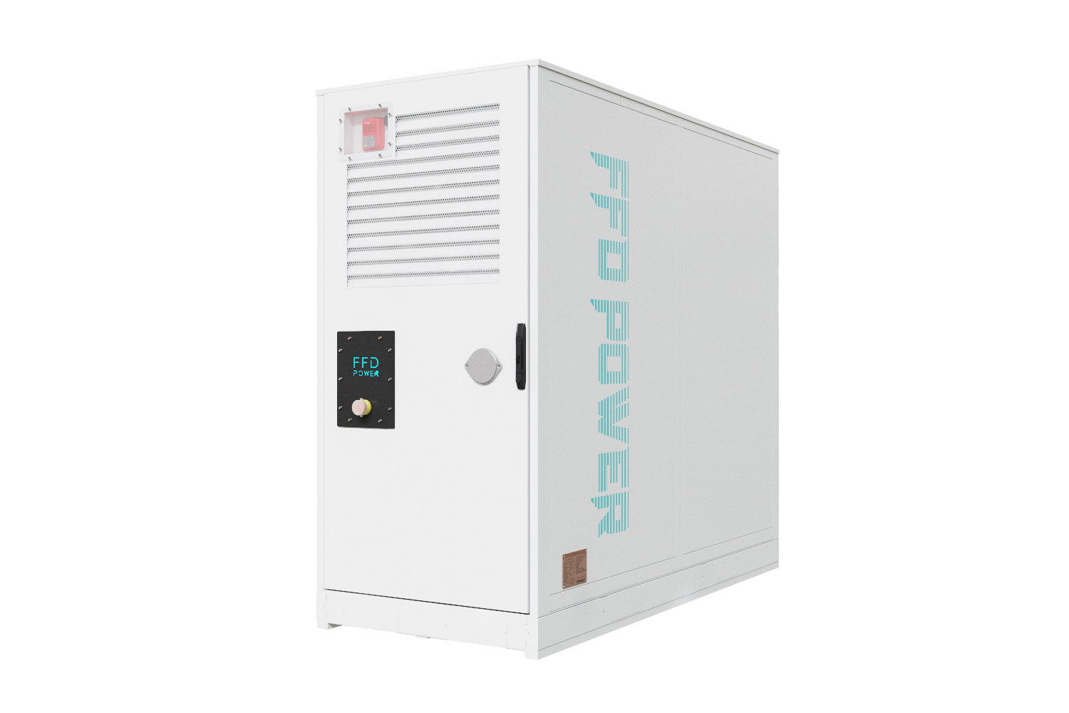 All-in-One-Energiespeichersystem Galaxy 418L in perspektivischer Ansicht mit Bedienpanel und Lüftungsgitter