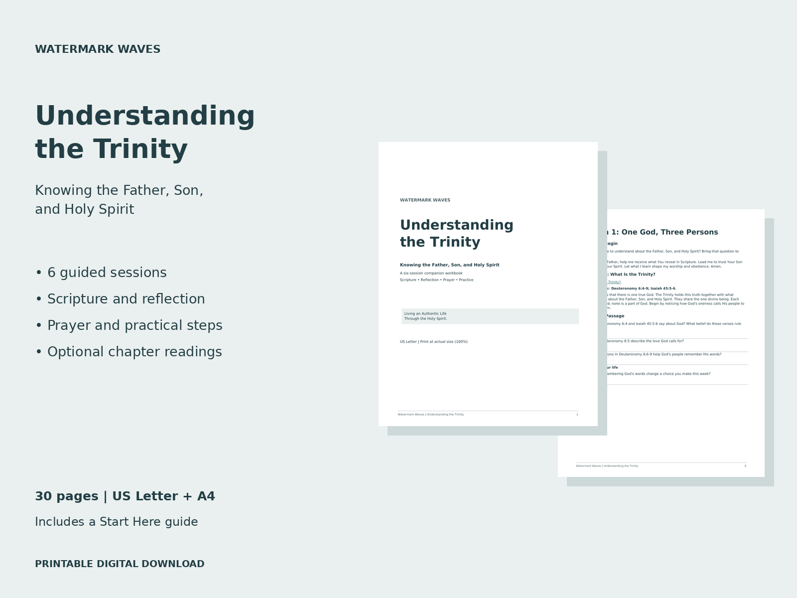 Understanding the Trinity printable workbook preview