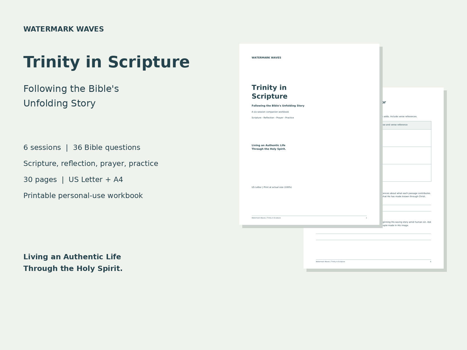 Trinity in Scripture printable workbook preview