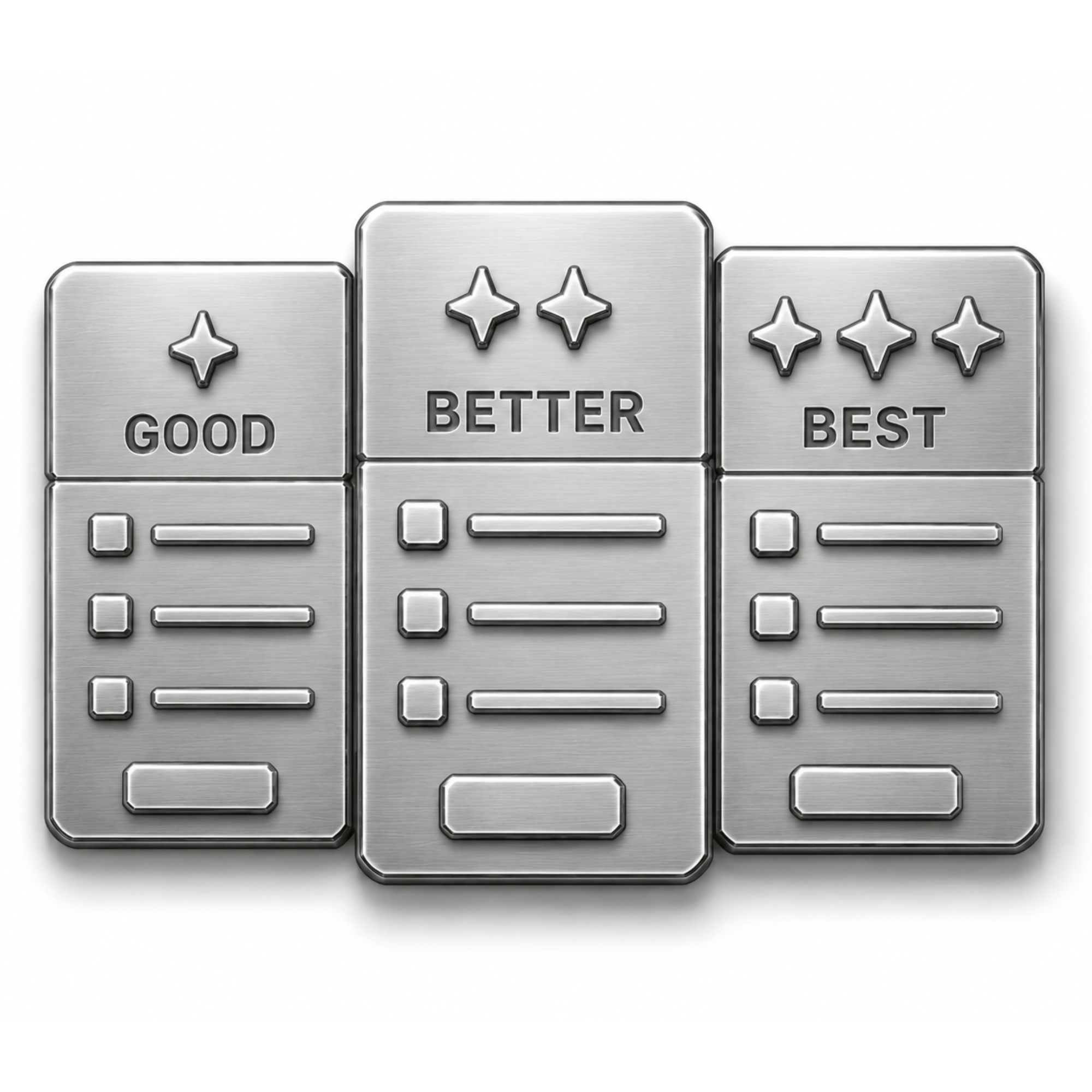 Options and Proposals: three priced options built from one selected task with an add-on toggled on and the total updating