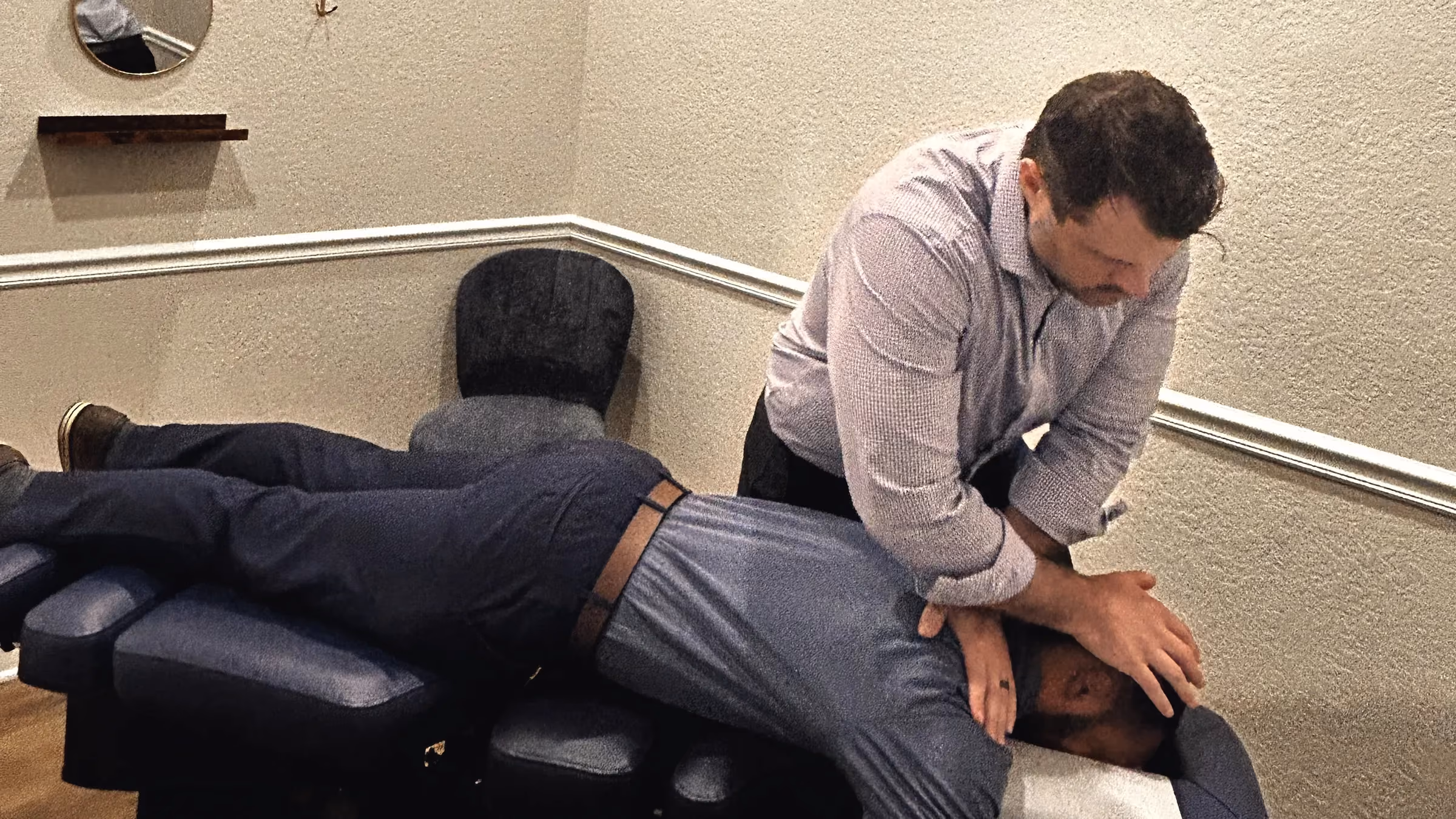 Soft-tissue treatment of a patient’s neck and shoulders