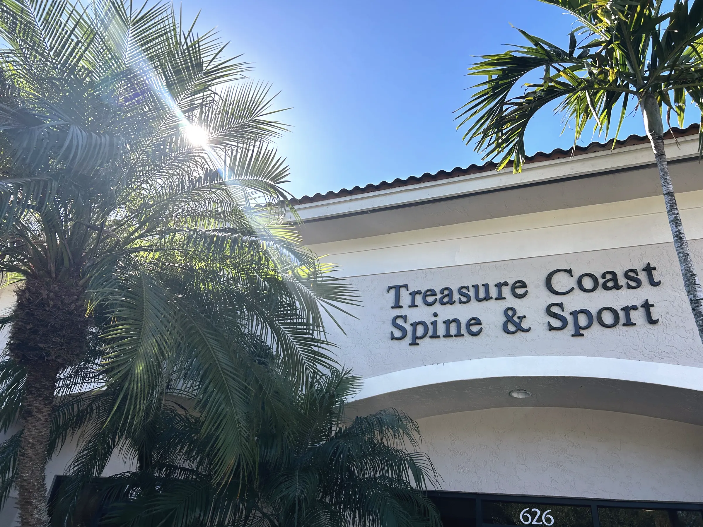 Treasure Coast Spine & Sport sign outside the Stuart office