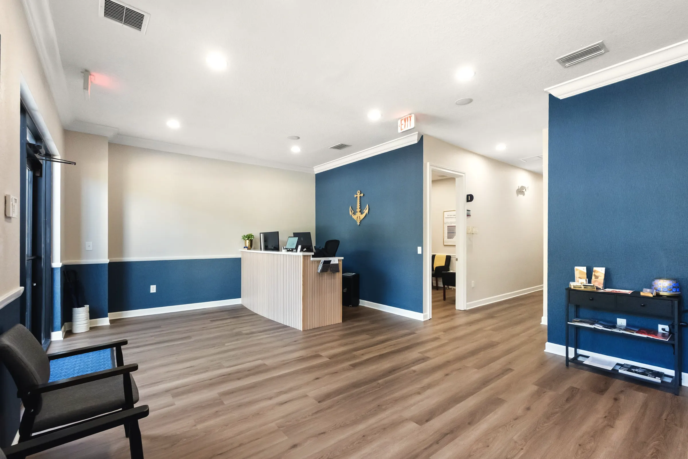 Lobby and front desk at the Stuart office