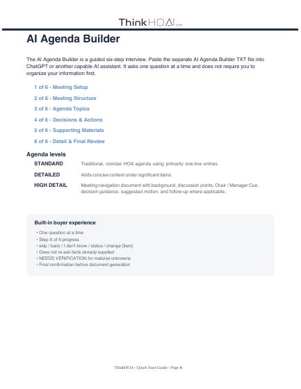 Guided AI Agenda Builder preview