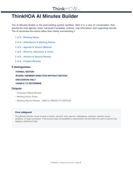 Guided AI Minutes Builder preview