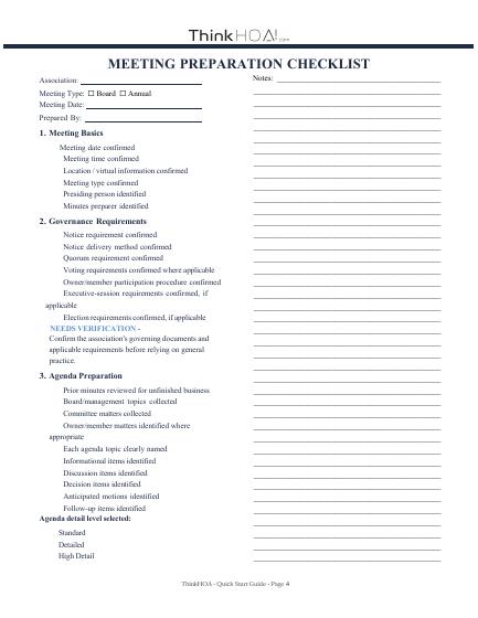 Meeting preparation — actual toolkit page