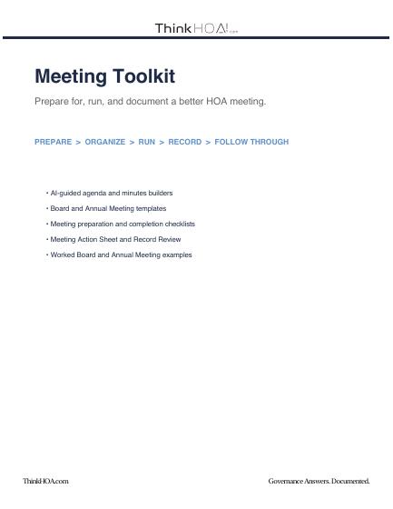 ThinkHOA Meeting Toolkit guide cover