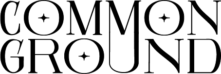 Text reading 'COMMON GROUND' with star symbols inside the O letters.