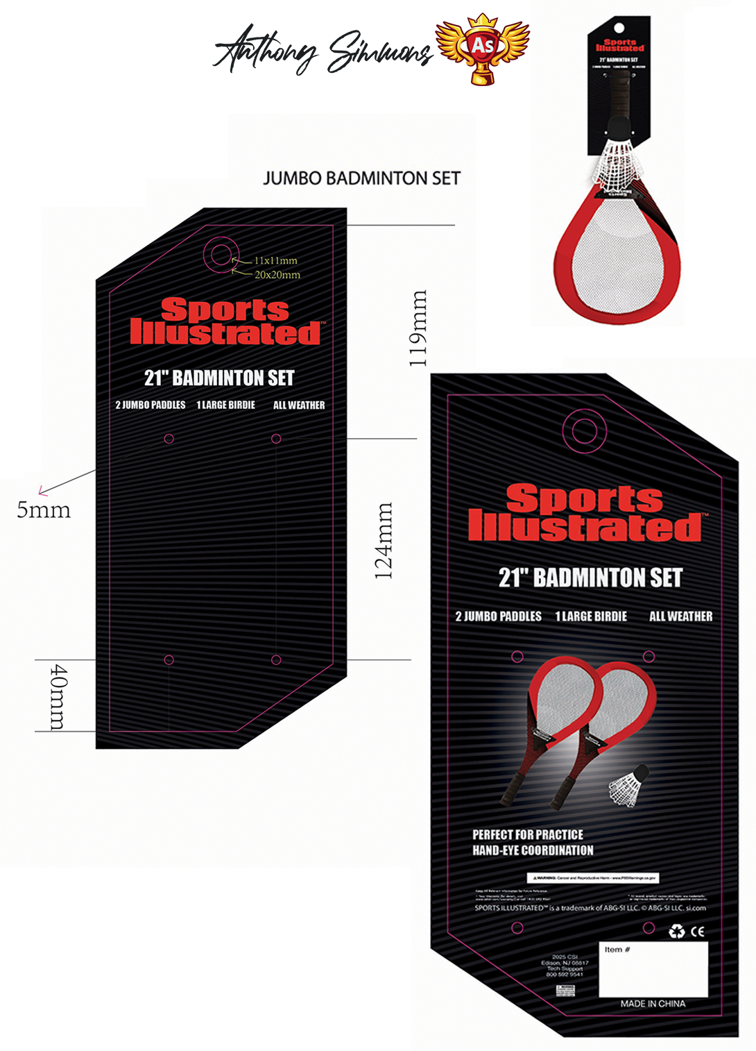 Sports Illustrated paddle set retail packaging