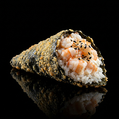 Temaki frit crevette