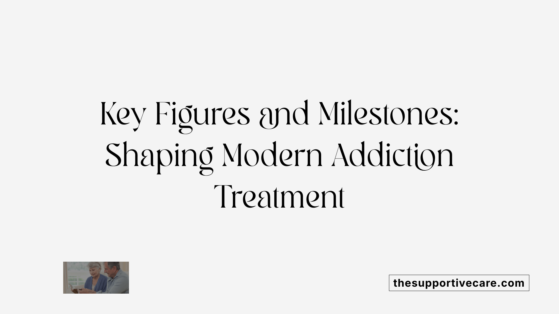 Key Figures and Milestones: Shaping Modern Addiction Treatment