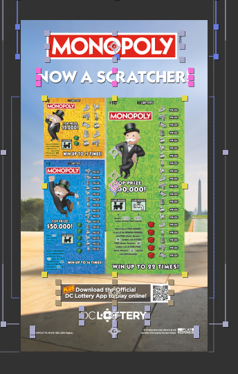 Second keyframe from the Monopoly Scratchers motion spot