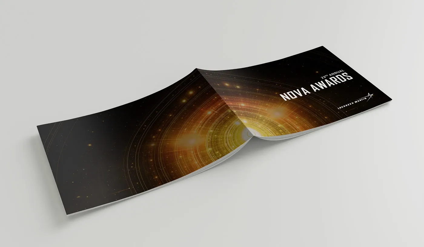 Printed NOVA Awards collateral produced for the Lockheed Martin ceremony