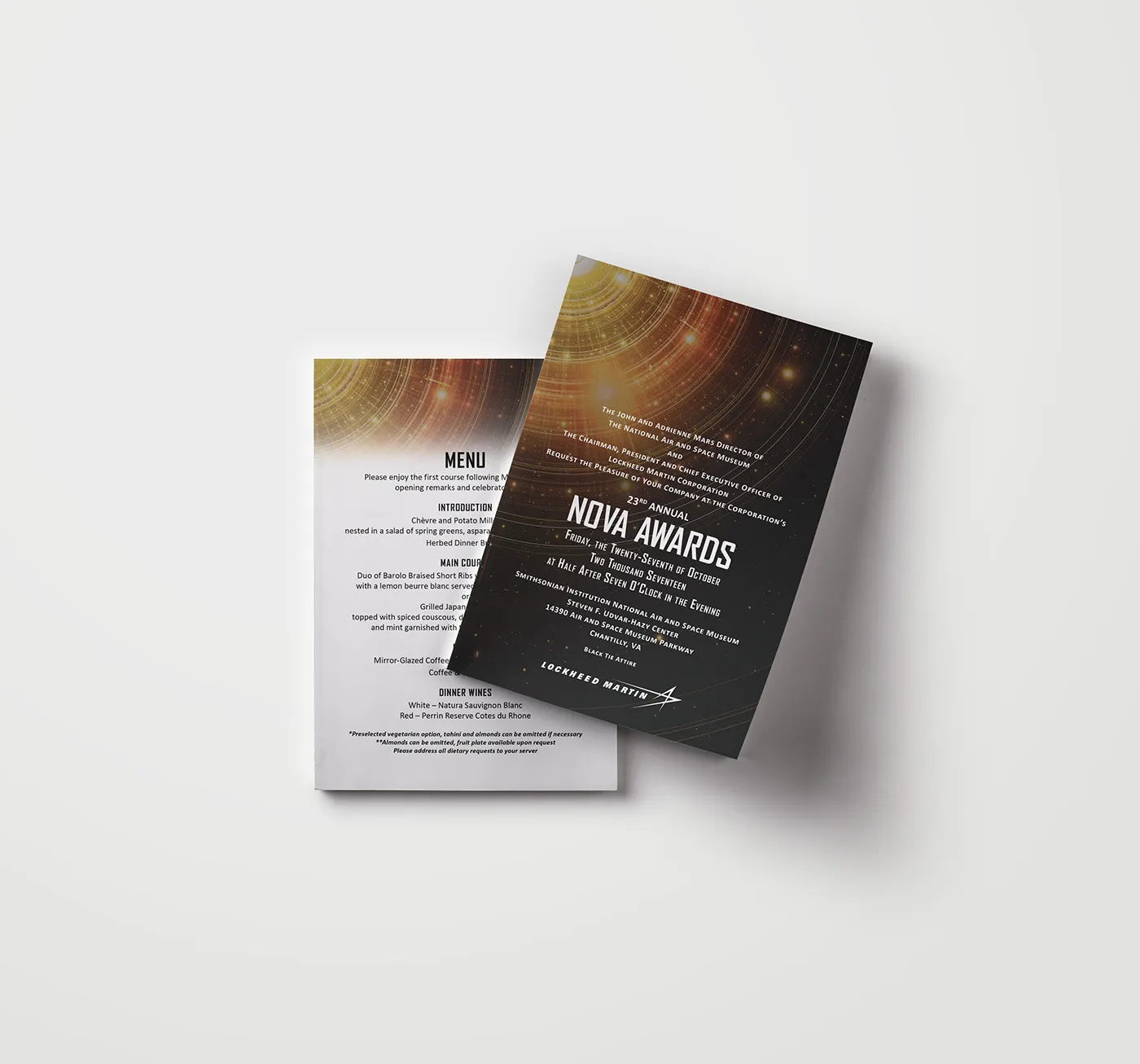 Event signage applying the NOVA Awards visual system across the venue