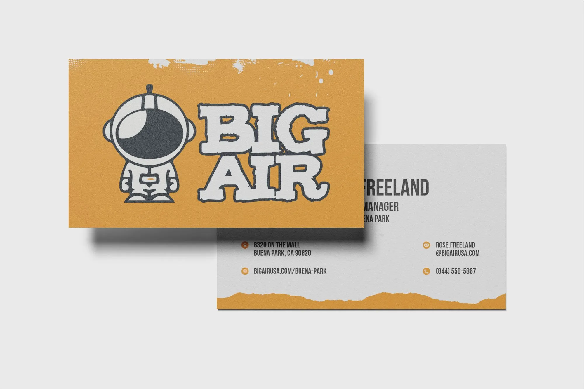 Rebranded Big Air promotional piece using the vibrant neon colour palette