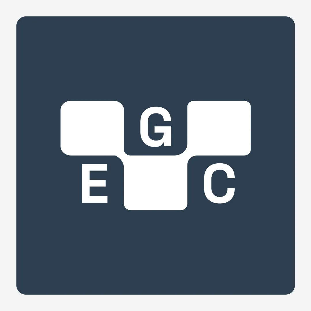 Logo architecture study showing vertical and horizontal End Game Consulting lockups