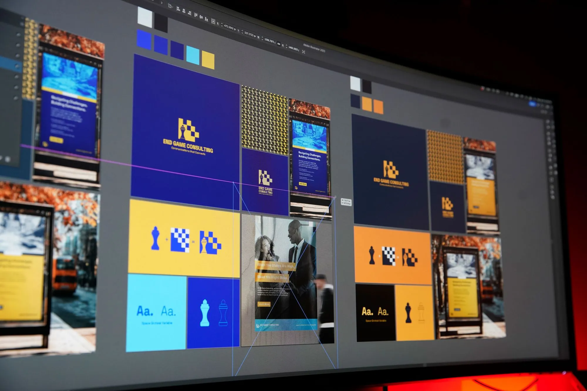 Brand guideline page setting visual consistency standards for End Game Consulting