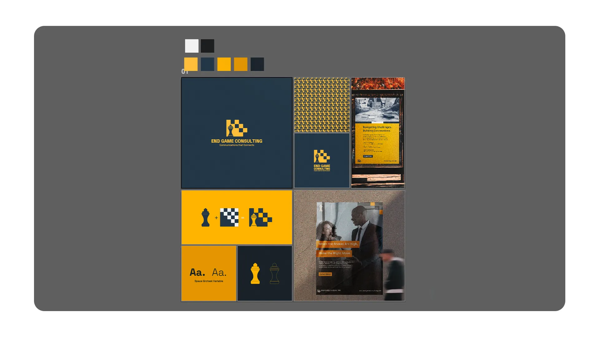 Logo suite in colour, black and white and inverted versions for EGC