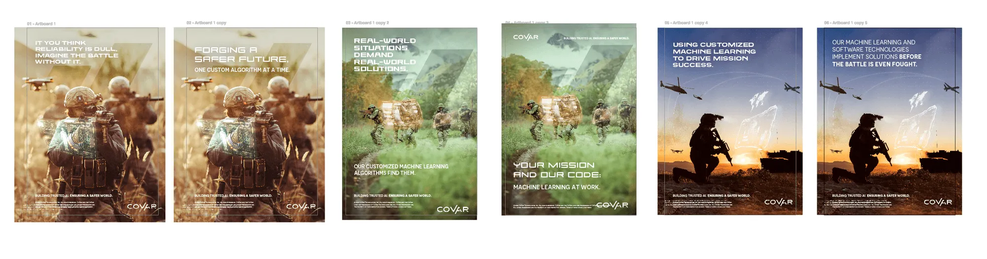 Composited campaign visual built from scratch for the CoVar defence advertisement