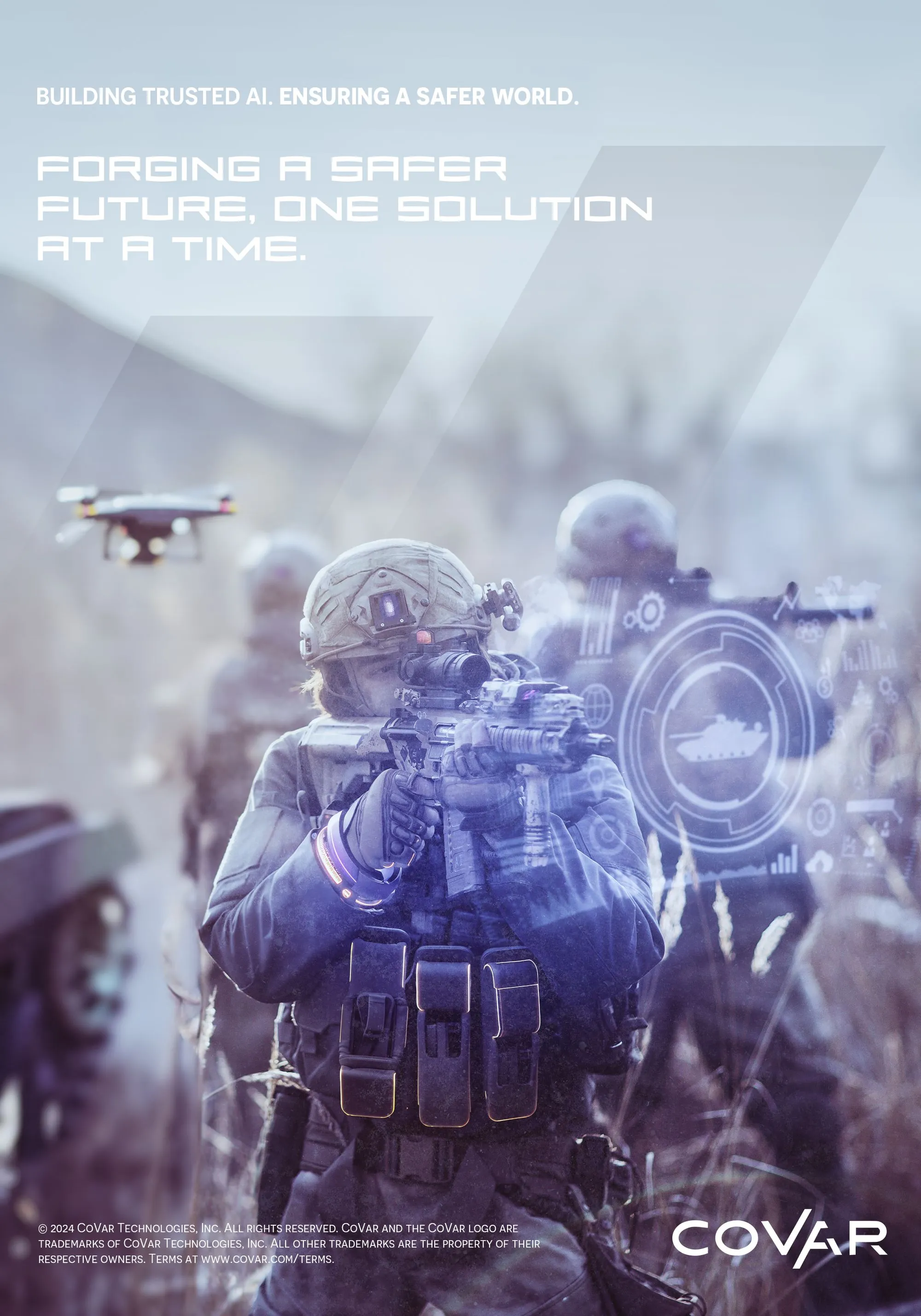 Alternate execution of the CoVar print advertisement layout and messaging