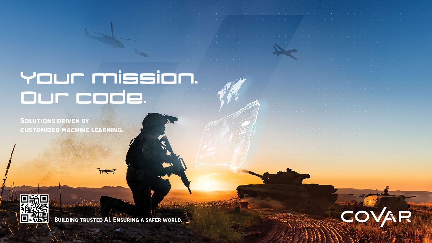 Final campaign artwork for the CoVar trade show advertising programme