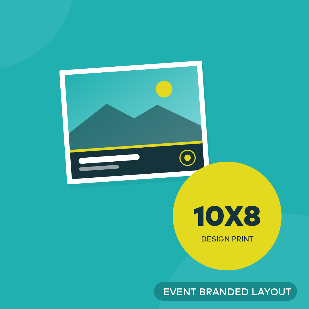 10x8 design print with branded layout