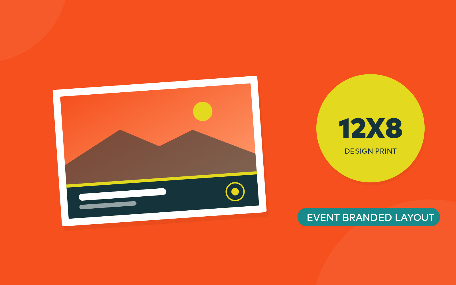 12x8 design print with branded layout