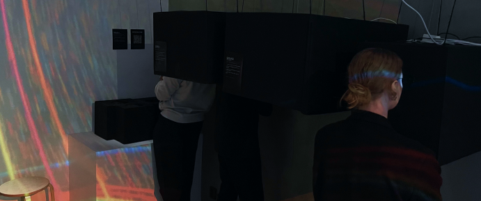 Visitors in the exhibition