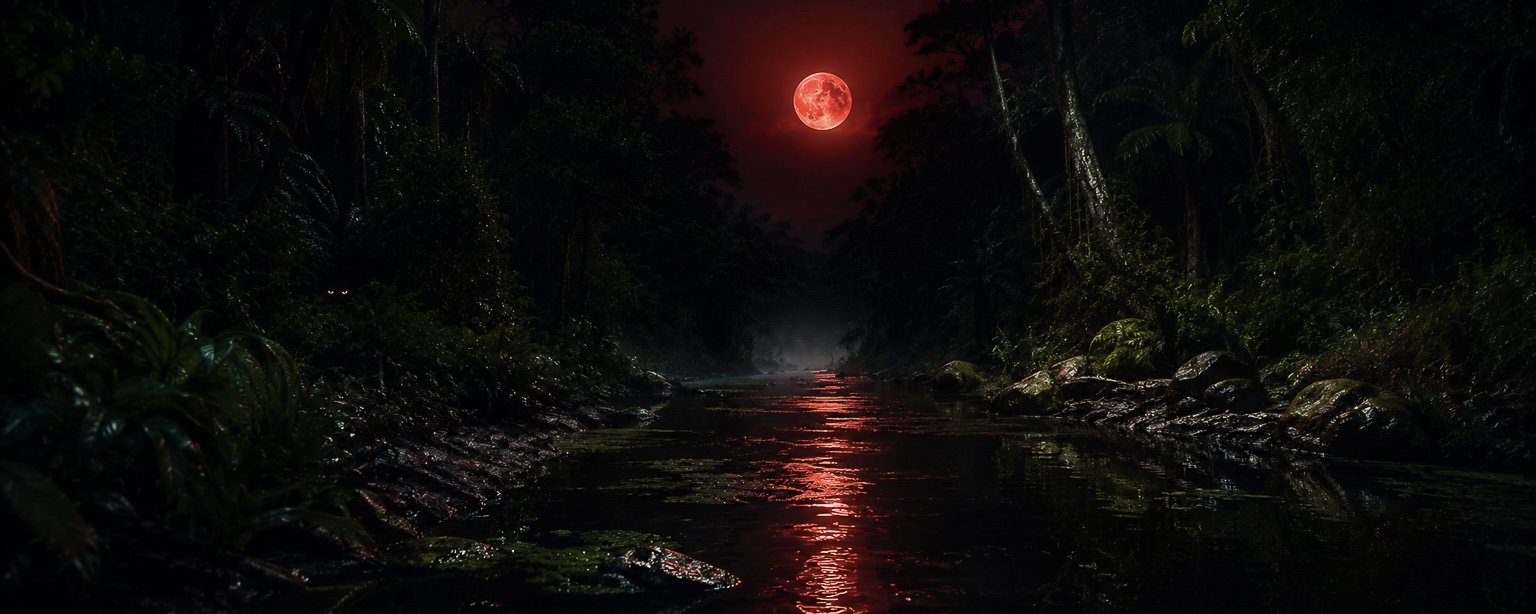Red orb in the jungle