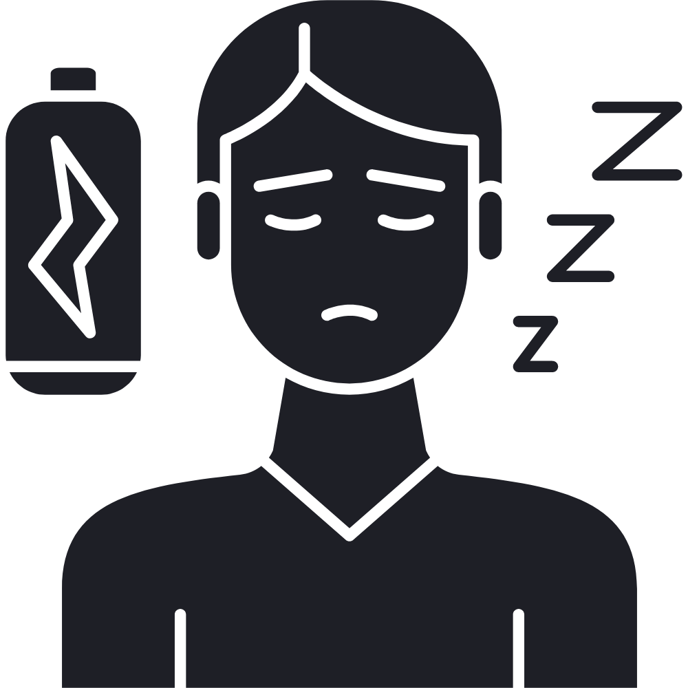 Sleep and fatigue icon - tiredness, dizziness and insomnia assessed by an online GP at Cheshire Clinics
