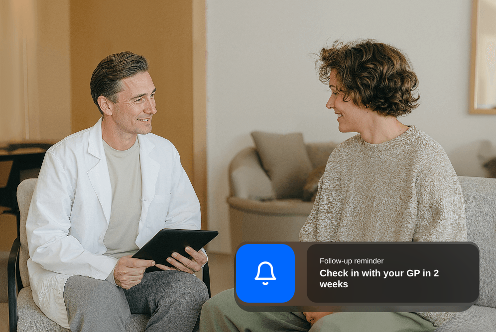 GP follow-up reminder for ongoing care and progress monitoring
